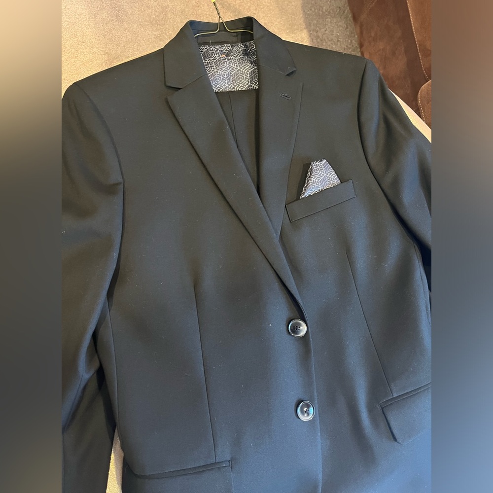 TALLIA boys black suit! Worn Once!!!! Slim fit 14R